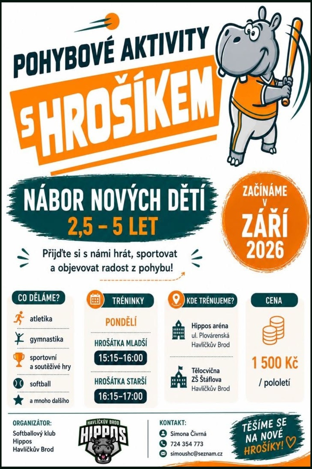 Hledáme nové Hrošíky – pohybové aktivity